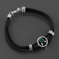 Bransoletka z kauczukiem, malachitem i cyrkoniami 