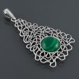 Wisiorek srebrny z malachitem
