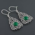 Kolczyki srebrne z malachitem