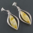 Kolczyki srebrne z bursztynem
