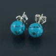Kolczyki ze srebra z turkusem