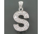 Wisiorek srebrny z cyrkoniami litera S