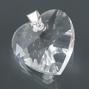 Wisiorek srebrny z kryształem swarovskiego - serce