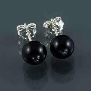 Kolczyki srebrne z onyksem